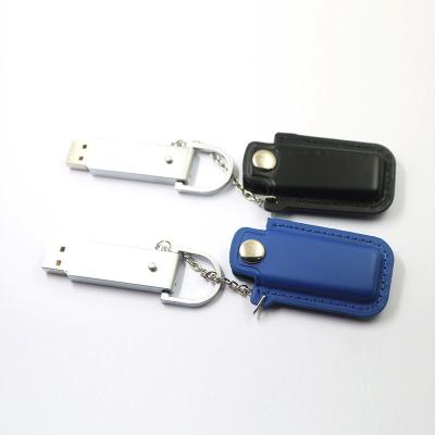 China Memory Stick de grabación en relieve de la alta capacidad de Logo Leather Flash Drive 128GB 32GB en venta