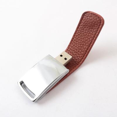 China Palillo de cuero real 2,0 del Usb 3,0 memorias USB portátiles 64GB 30MB/S en venta