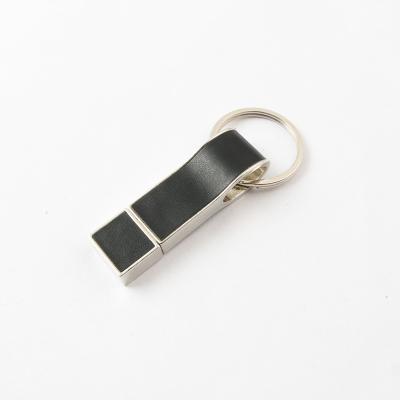 Cina Black Leather USB Flash Drive With Key Ring Good Make Logo Fast Speed USB 2.0 And 3.0 in vendita