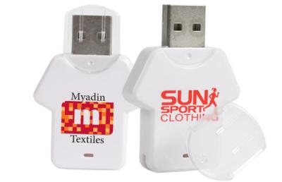 China T-Shirt formt Plastik-USB-Stock 16GB 32GB weißen grellen Antrieb 2,0 usb 3,0 ROHS zu verkaufen