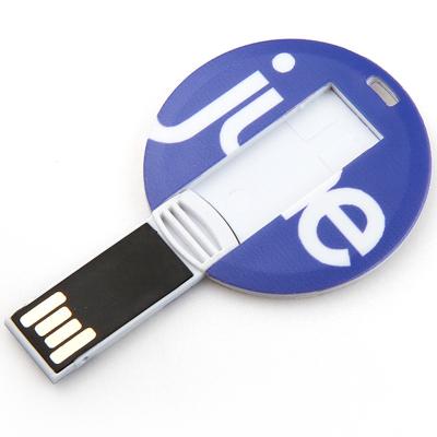 China De Creditcard USB van 128GB UDP plakt 2,0 Mini Round Shapes CMYK Drukembleem Te koop