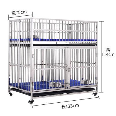 China China Hot Sale Breathable Pet Playpen For Large Metal Kennel Dog Pulley Cage Stainless Steel Double Door for sale