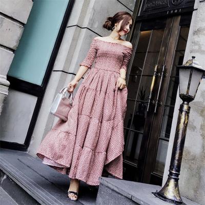 China New Arrival Ruffles Beach Long Sleeve Beach Women's Sexy Plus Size Women's Dresses Bohemian Dress Loose Clothing One for sale