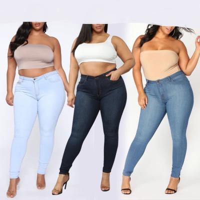 China Women's Breathable Jeans Distressed Loose Womens For Girls Fitted Lattice Femm Slim Blusas Super Stretchy Fat Plus Size Womens Jeans for sale