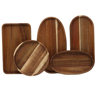 China Sustainable Hot Sale Dessert Plate Nut Dish Bamboo Sushi Round Bamboo Tray Set Tray Fruit Plate Rectangular Tea Tray for sale