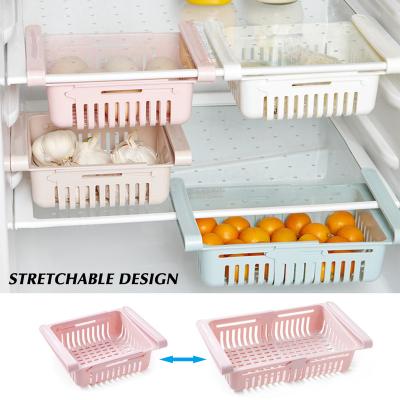 China Multifunctional Viable Kitchen Supply Drawer Refrigerator Organizer Bins Plastic Container Organizer Set for sale