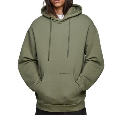 China Loose Anti-wrinkle Men Cotton Kangaroo Pocket Pullover Plain Oversized Hoodies for sale