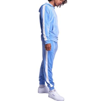 China Wholesale Custom Breathable Gym Wear Velor Jogging Tracksuit Men Slim Fit Pullover Hoodies Suits for sale