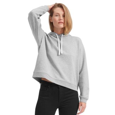 China Wholesale Anti-wrinkle Woman Apparel Factory Grown Gray Plain Hoodies In Bulk for sale