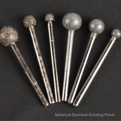 China Galvanisierender kugelförmiger Diamond Grinding Bits, 3mm Diamond Grinding Points zu verkaufen