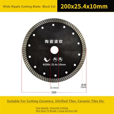 China 200m m Diamond Cut Circular Saw Blade, Turbo negro Rim Diamond Blade en venta