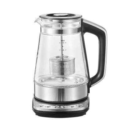 China 360 Degree Rotating Base Automatically Shuts Off When Water Boil Touch Screen Digital Control Glass Kettle for sale