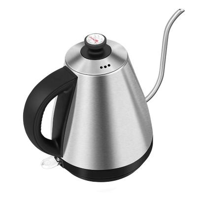 China 360 Degree Base 1.0L Stainless Steel Gooseneck Electric Kettle Cordless Auto Interrupt Rotation Jug for Coffee and Tea for sale