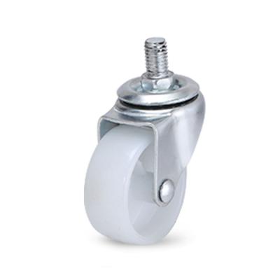 China Caster Wheel Home Office Center Rigid Swivel Screw Thread M8 Thread White Type 2inch Hand Carts Small Wheel Customized Caster for sale