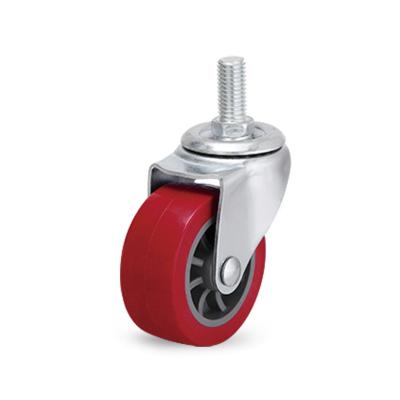 China Caster Wheel Home Office Center Rigid Swivel Screw Thread M8 Thread White Type 2inch Hand Carts Small Wheel Customized Caster for sale