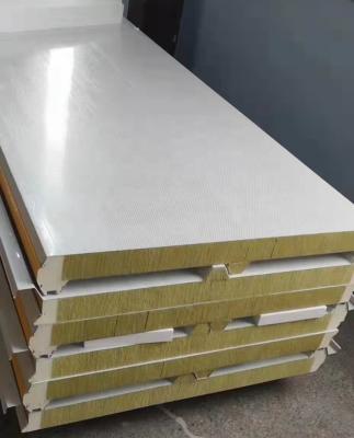 China 950-1200mm Rock Wool Sandwich Panel Roof Sandwich Panel With Polyurethane Material PIR Edge Sealing for sale