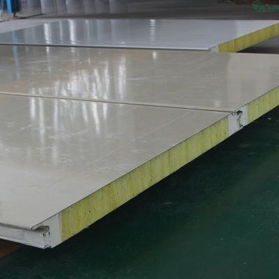 China 1150MM/950MM/1050MM/960MM Insulation Mineral Wool Panel 100mm Fire Rated Rockwool Sandwich Panel for sale