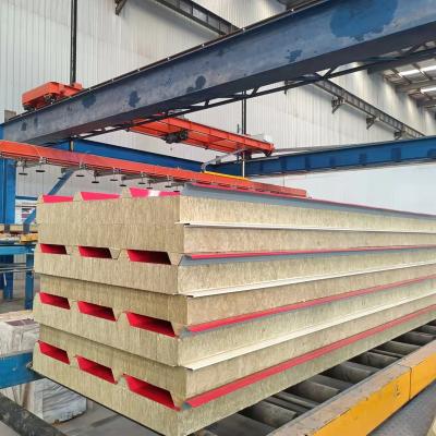 China 1000mm Roof Panel Rock Wool Panel Insulated Rock Wool Sandwich Panel for sale