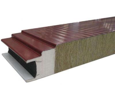 China 1ooomm Rock Wool Sandwich Panel Fireproof Rock Wool Sandwich Panel For Roof And Wall for sale