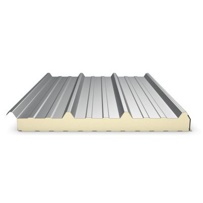 China 1000mm/1120mm PU Polyurethane Insulated Color Steel Plate Galvanized Roof Sandwich Panel for sale