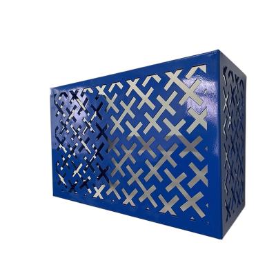 China Art Modern Hollow Design Aluminum Alloy Air Conditioner Cover Outdoor Conditioner Protect Cover for sale