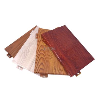 China Inmitation Decorative Exterior Wood Grain Wood Veneer Cladding Aluminum Wood Painted Architectural Solid Veneer Aluminum Cladding Panel For Interior Building for sale