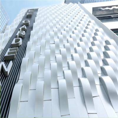 China Modern Fashionable Decorative Double Curve Design Curtain Wall Aluminum Wall Panels Building For Outdoor And Indoor for sale