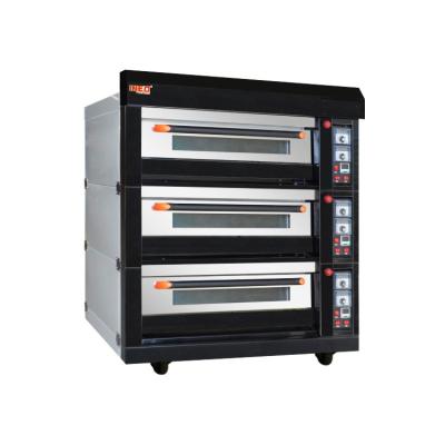 China Professional Bakery Shop Supplies Bakery Equipment 3 Layers And 6 Trays Electric Luxurious Deck Oven for sale