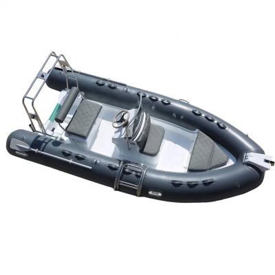 China Warter Sports High 14 Foot Rigid RIB430 Fishing Boat Fiberglass Sea Fishing Sale Rigid Inflatable Boat for sale