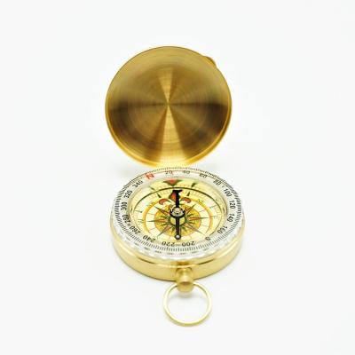 China Heading Guide Compass 50g Pocket Watch Wholesale Copper Compass With Luminous Cover for sale