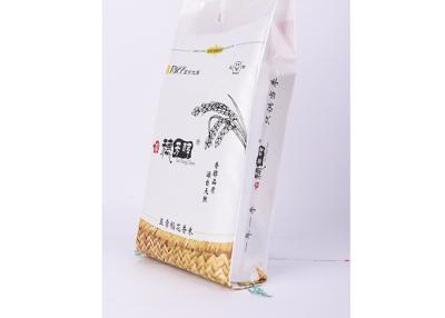 China Weißer Reis-Verpackentaschen mit Faden nähendes versiegelndes 5kg 48 cm * 23 cm Größe zu verkaufen