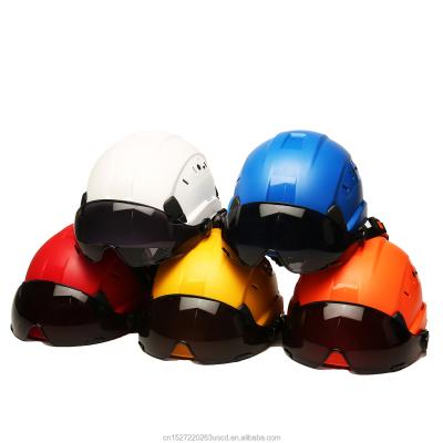 China CHEAPEST Safety Helmet With Goggles ABS Flame Retardant Helmet For Recycling Construction Site for sale