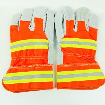 China Reflective Work Gloves Safety Work Gloves Whip Cut Resistant Welding Gloves Night Safety Reflective Work Gloves for sale