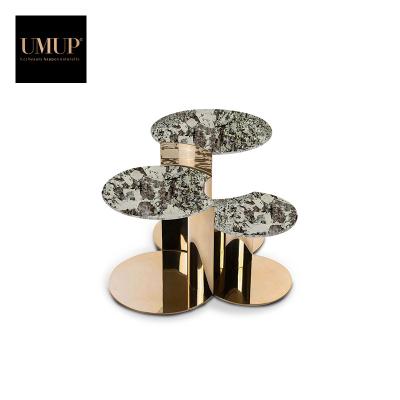 China Nature Adjustable Postmodern Luxury Marble Mirror Good Quality 304 Stainless Steel Coffee Table Set (Other) for sale