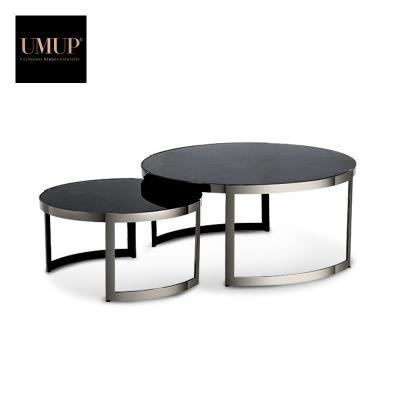 China (Other)Adjustable post-modern glass top coffee table set design high quality Italian style table living room modern luxury coffee table for sale