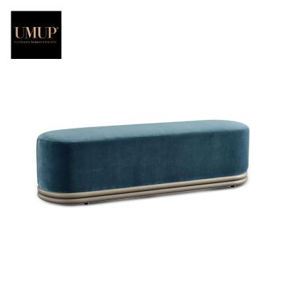 China (Other)Adjustable Luxury Modern Fabric Upholstered Bedroom Stool Bench Bed End Stool for sale