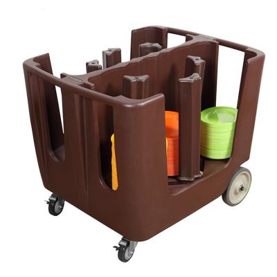 China Durable Adjustable Dish Dolly Plate Caddies And Tray Carts For Hotel Restaurant for sale