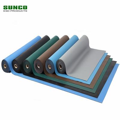 China Green Gray Blue ESD Rubber Rubber Mat For Workbench With SGS And RoHS Certificates for sale