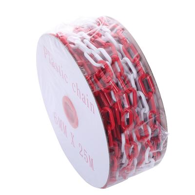 China Factory direct selling red and white PE plastic chain custom printing barrier safety plastic warning chain for sale