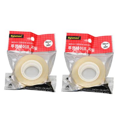 China Waterproof factory custom small size bagged adhesive tape transparent bopp office stationery tape for sale