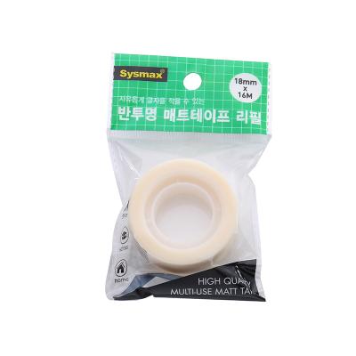 China Factory 18mm bopp office waterproof wholesale stationery tape invisible adhesive stationery tape with packing for sale