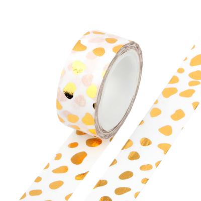 China Hot Selling Self Adhesive Washi Tape Gold Color Hot Stamping Decorative Tape ANTISTATIC for sale