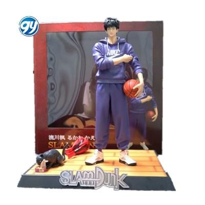 China 28CM Cartoon Toy Figuras Anime GK Slam Dunk Kaede Rukawa Riding Bike PVC Statue Action Numbers Play for sale