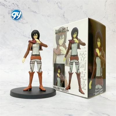 China Anime Cartoon Toy 16cm Shingeki No Kyojin PVC Figure Attack On Titan Mikasa Ackerman Action Numbers for sale