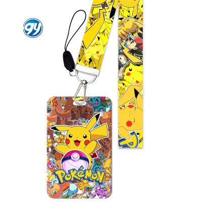 China Billetera Anime 4 Styles Anime Push-Monday Pika-Chu Neck Strap Lanyards Campus Bus ID Card Holder For Student for sale