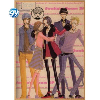 China Nana Osaki Animation Retro Kraft Paper Poster Wall Home Bar Decorative Painting Thematic Soft Dress for sale