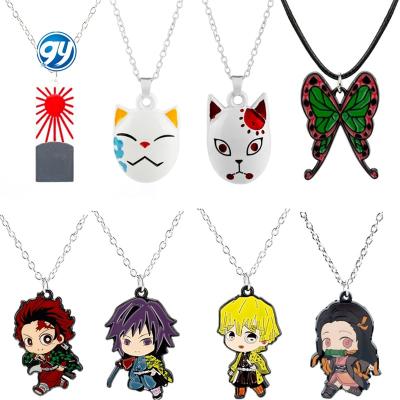 China FASHIONABLE Hot Demon Slayer Kimetsu No Yaiba Kamado Tanjirou Fashion Choker Cosplay Gifts Necklace Anime Pendant Halskettes for sale