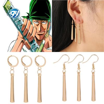 China TRENDY 3pcs/Set Anime Jewelry Roronoa Zoro Drop Earring Men Women Cosplay Ear Clip Ear Clip Set pendiente potala aretes de earrings for sale