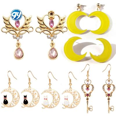 China TRENDY Anime Jewelry Earrings For Women Girl Star Moon Drop Earring Kawaii Gifts pendiente potala aretes de earrings for sale