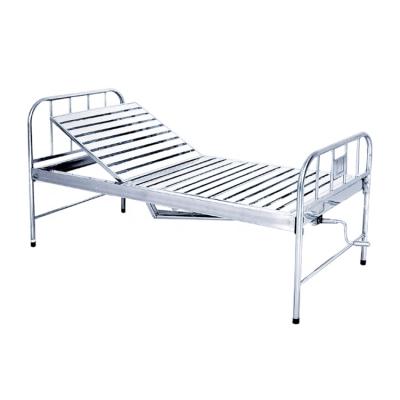 China Hospital clinic price best folding hospital bed manual single-flip stainless steel hospital bed for sale